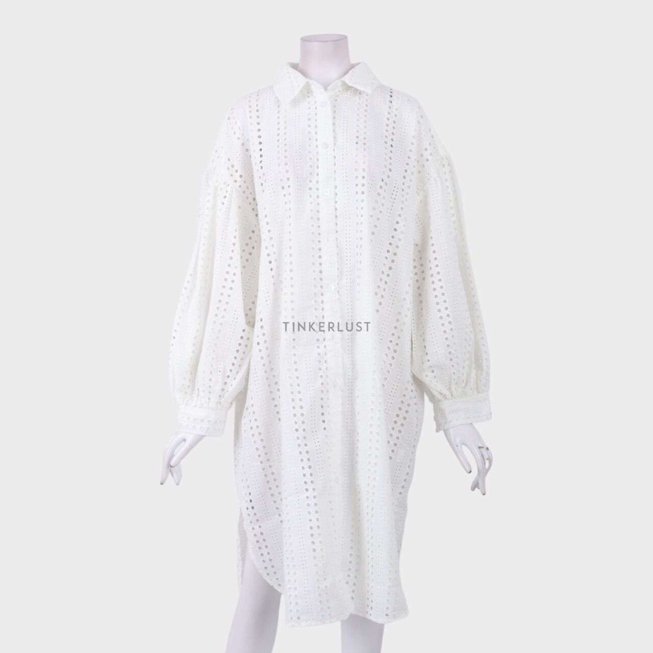Trick tricky Off White Perforated Tunic Shirt
