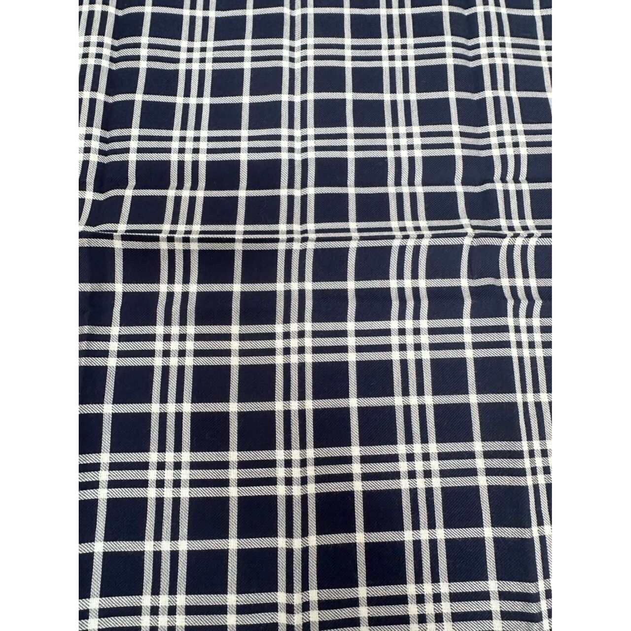 Burberry Navy And White Plaid Small Scarf
