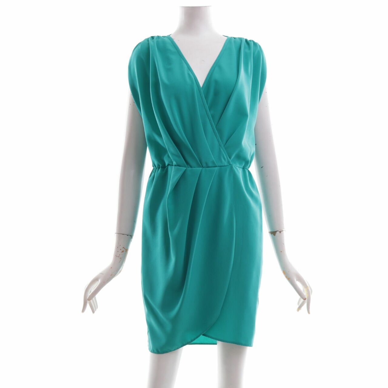 Suite Blanco Green Wrap Mini Dress