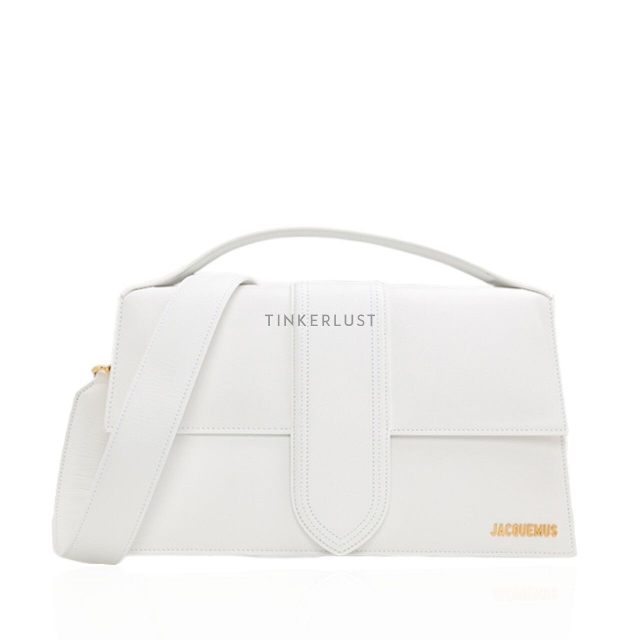 Jacquemus Le Bambinou in White Smooth Leather Satchel Bag