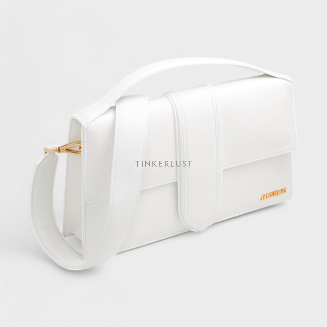 Jacquemus Le Bambinou in White Smooth Leather Satchel Bag