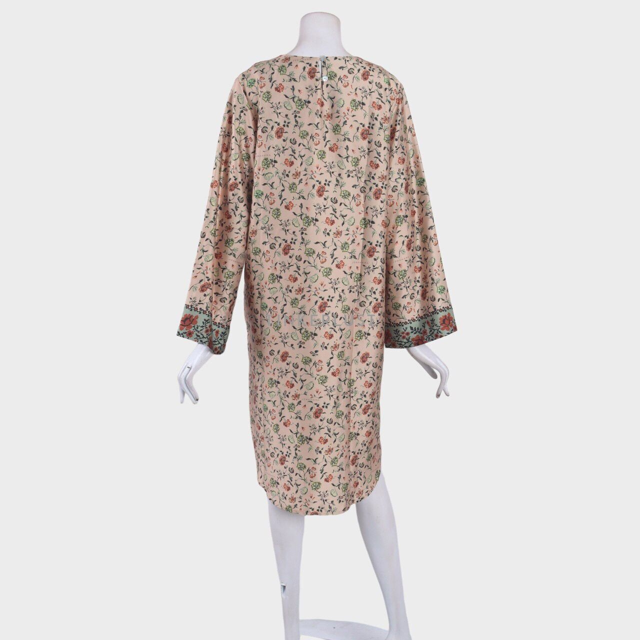 Jenahara Light Brown Floral Tunic Blouse