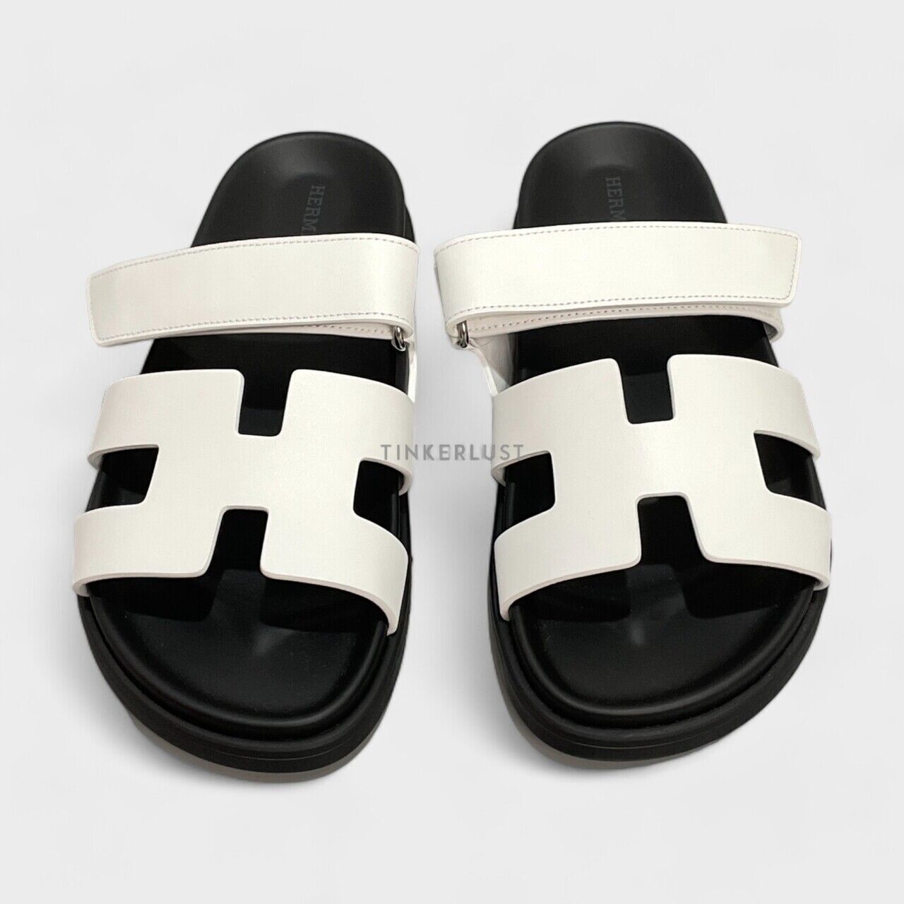 Hermes Chypre White Sandals
