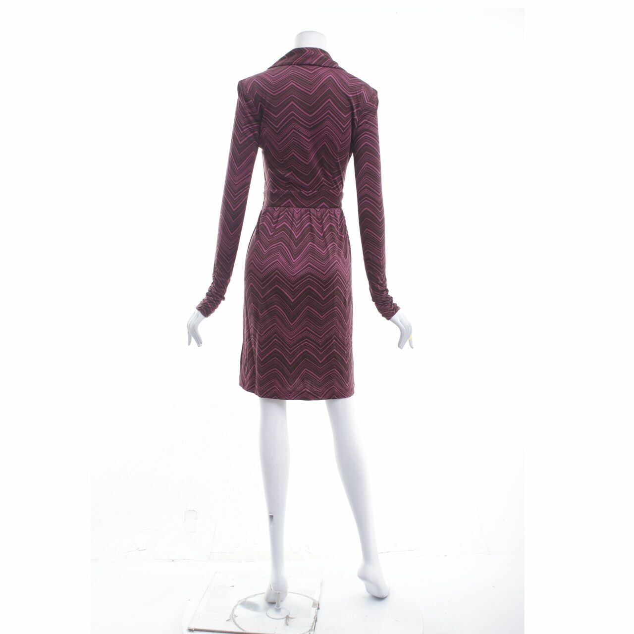 Trina Turk Brown & Pink Wrap Midi Dress