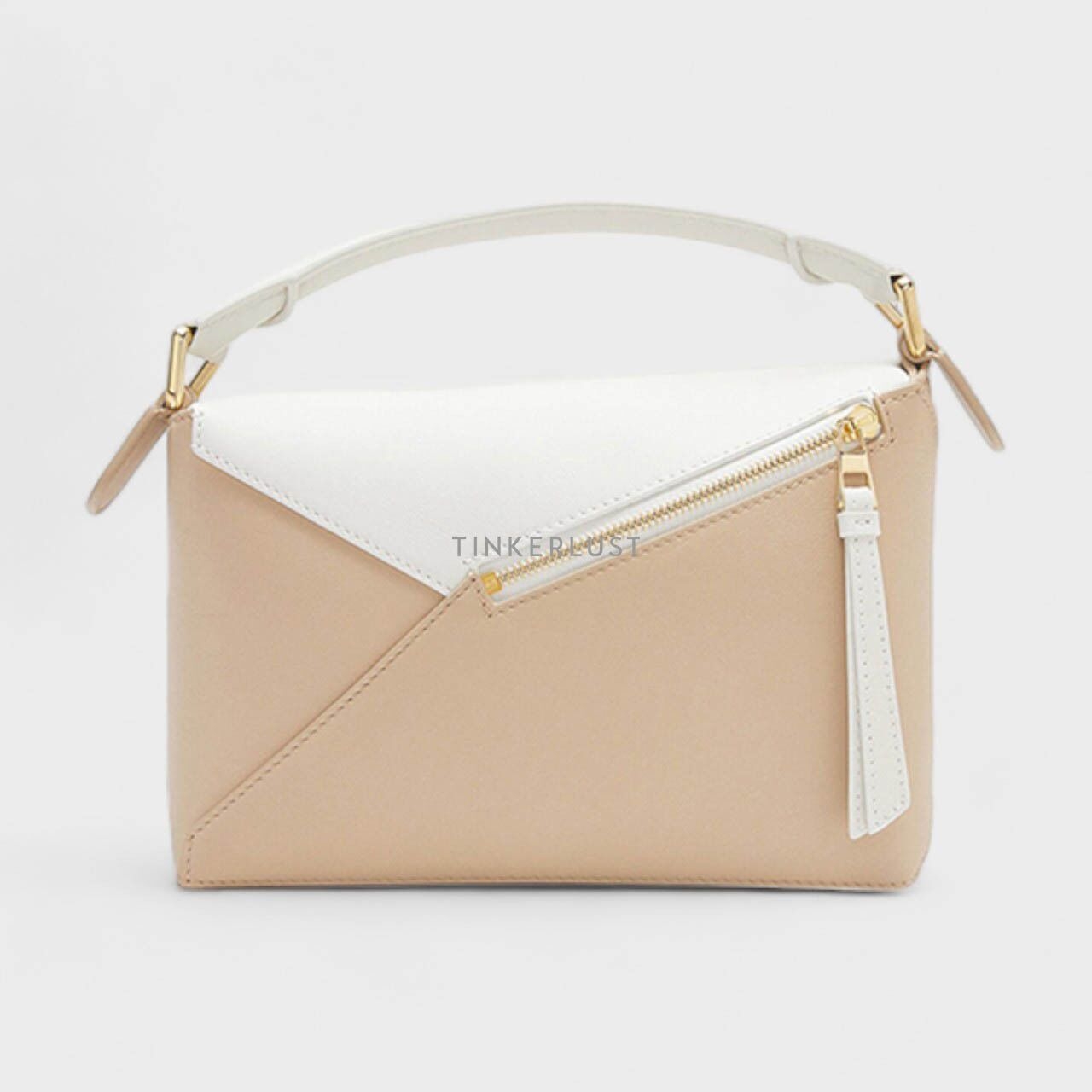 Loewe Small Puzzle Bag in Soft White/Paper Craft Classic Calfskin