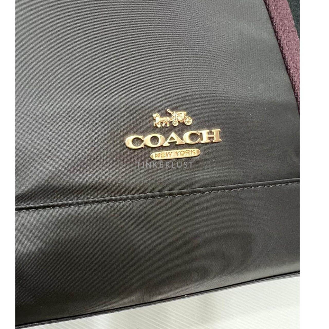 Coach Travel Bag Black Nylon Satchel