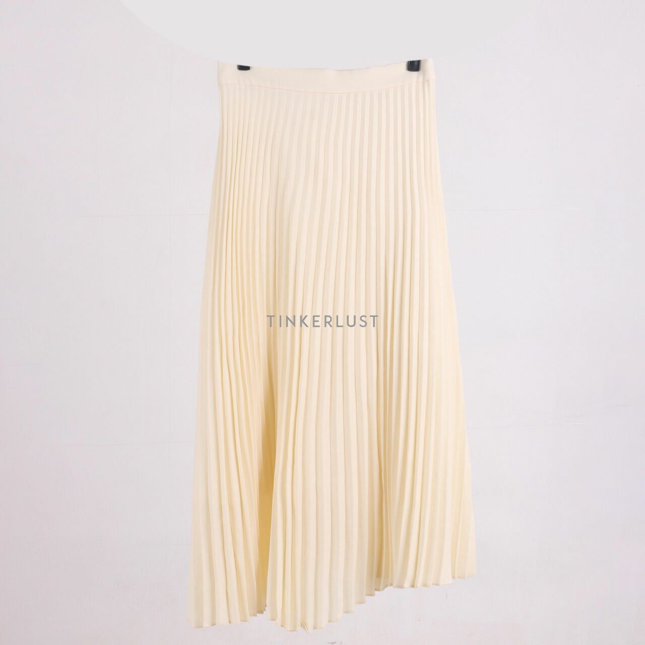 MARLEN Cream Pleats Midi Skirt