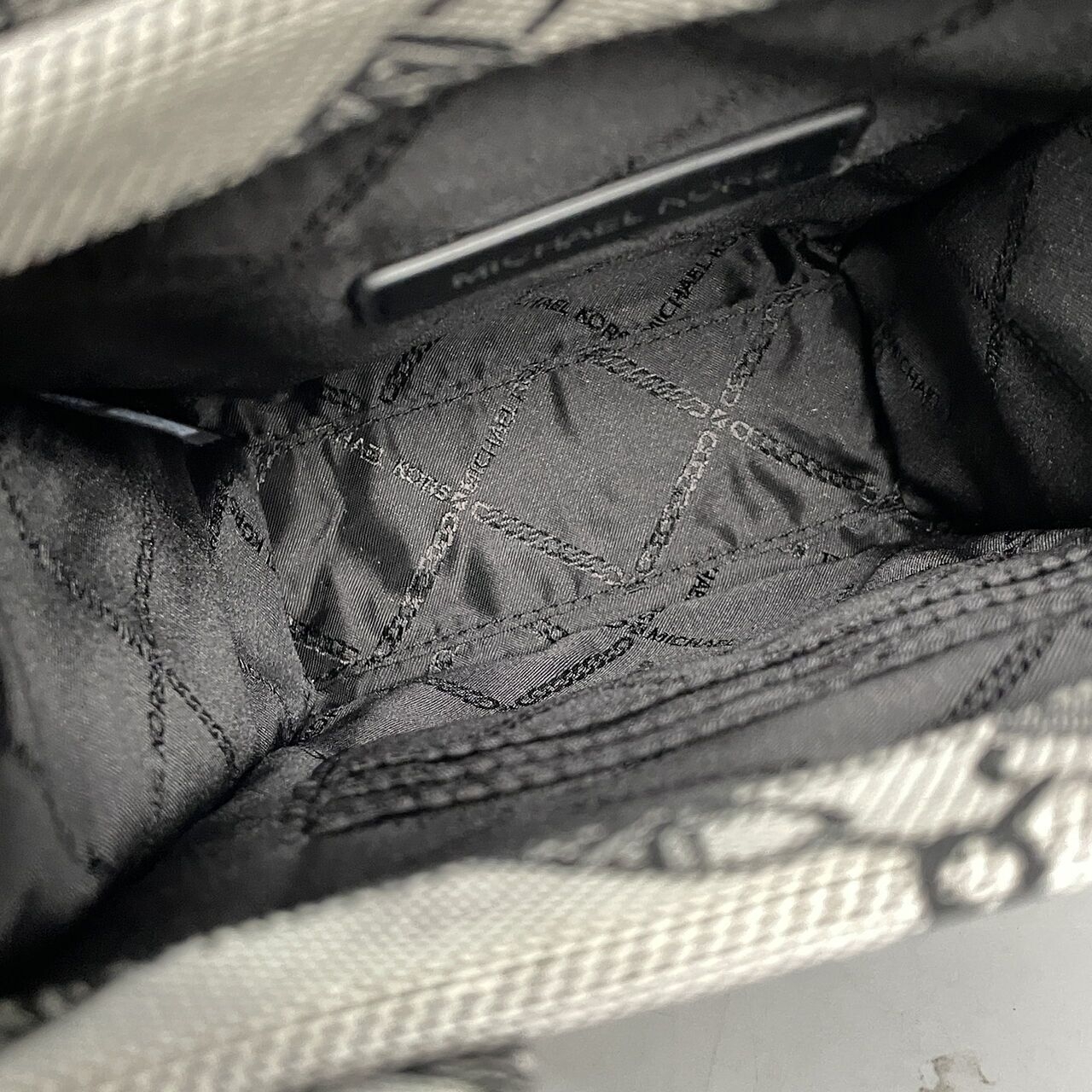 Michael Kors Grey Gigi Extra-Small Empire Logo Jacquard Handbag