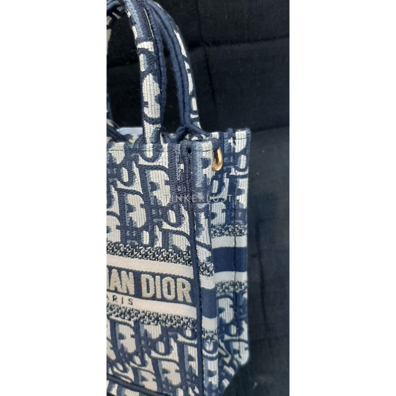 Christian Dior Mini Vertical Book Tote Navy Oblique Canvas 2017 Sling Bag