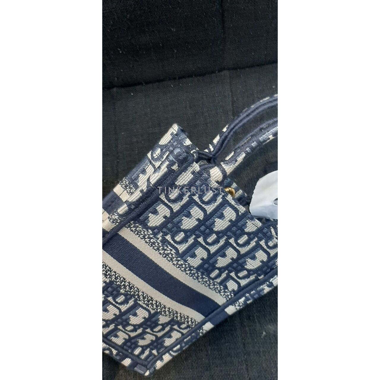 Christian Dior Mini Vertical Book Tote Navy Oblique Canvas 2017 Sling Bag