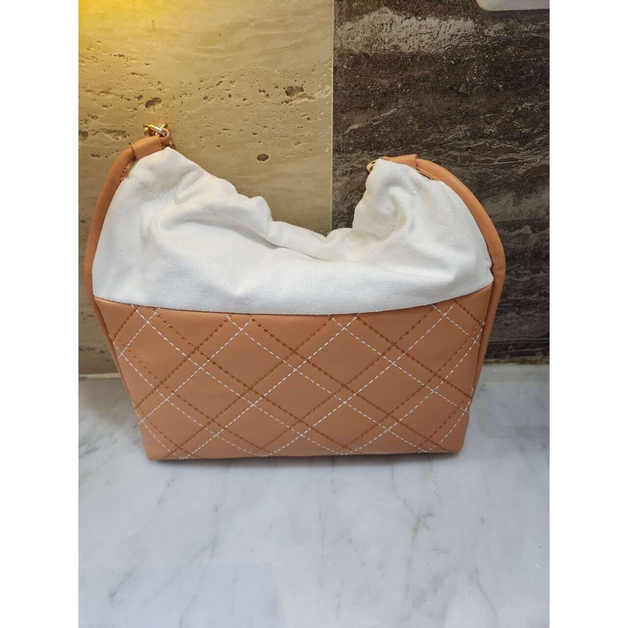 Pedro Orange & White Organic Shoulder Bag
