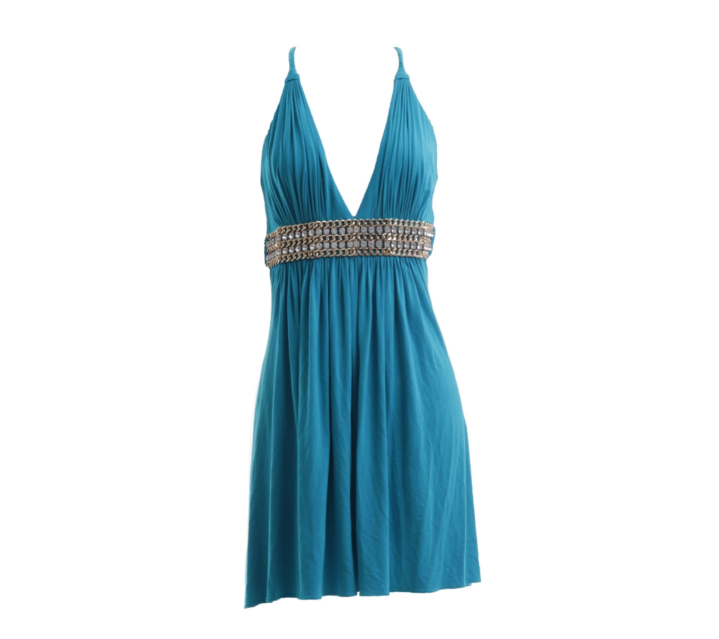 Sky Blue Beaded Mini Dress