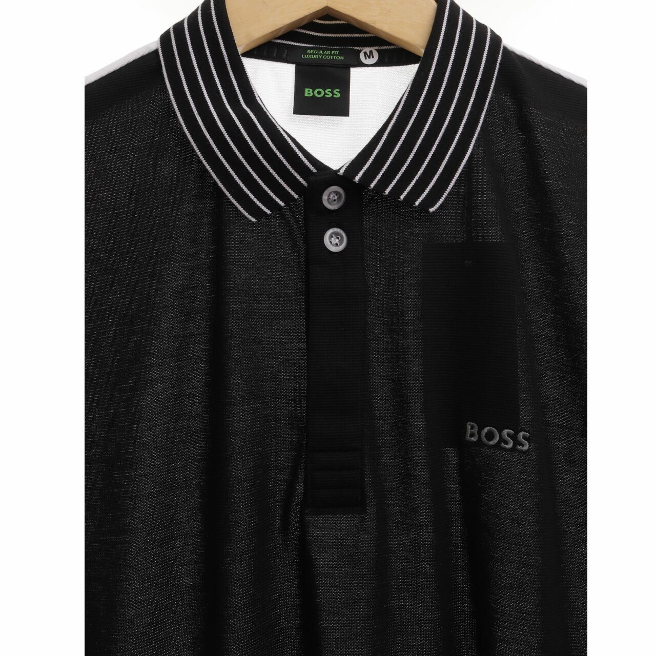 Hugo Boss Paddy Atheleisure Black/White Luxury Cotton Shirt M
