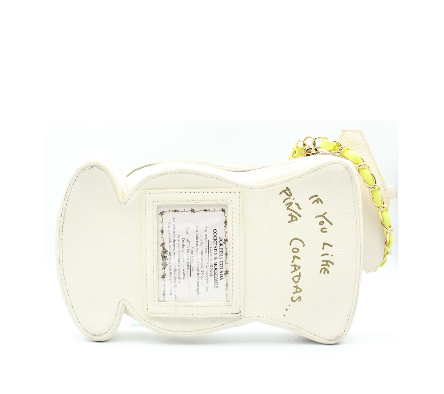 Betsey Johnson Off White Xox If You Like Pina Coladas Pouch