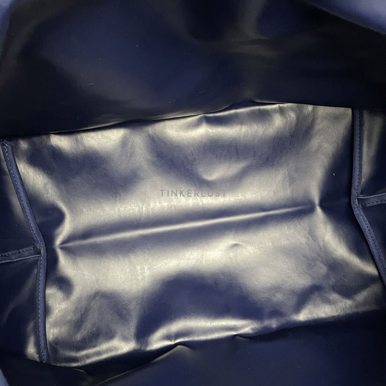 Longchamp Le Pliage Large Nylon Long Handle Navy Tote Bag