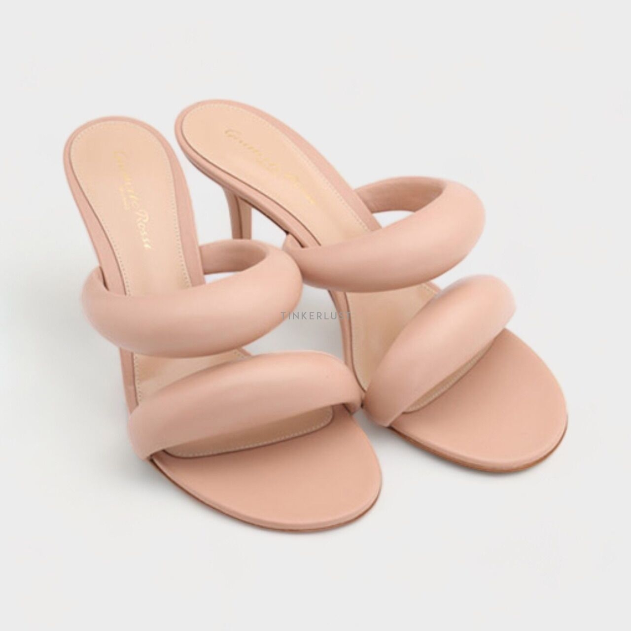Gianvito Rossi Women Bijoux Slide Sandals 70mm in Peach Nappa Leather Heels