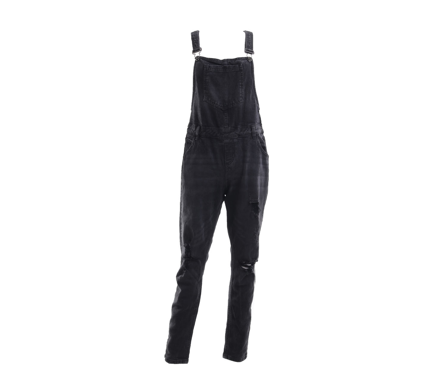 Denim Co Black Washed Ripped Jumpsuit