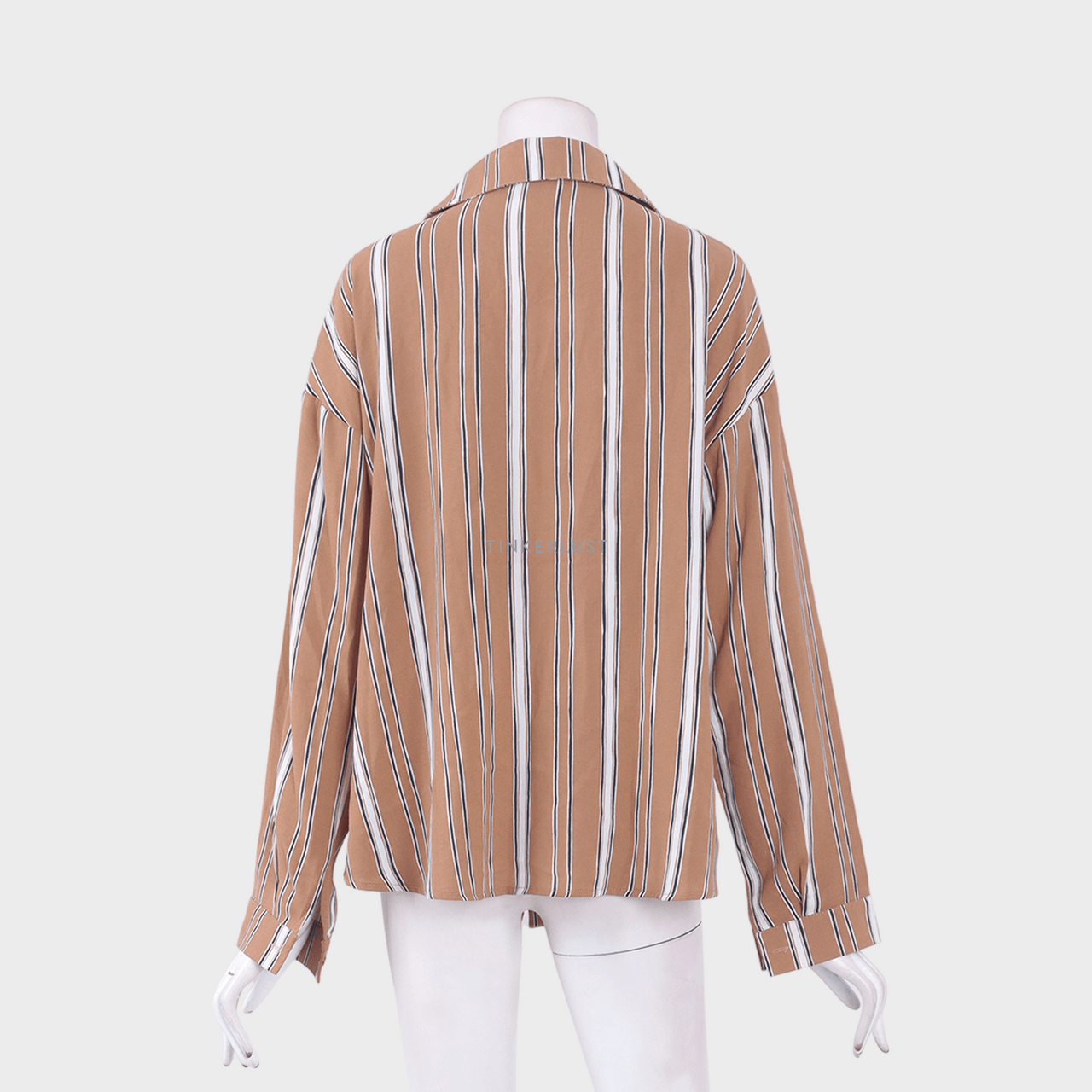 The Editor's Market Light Brown Stripes Blouse
