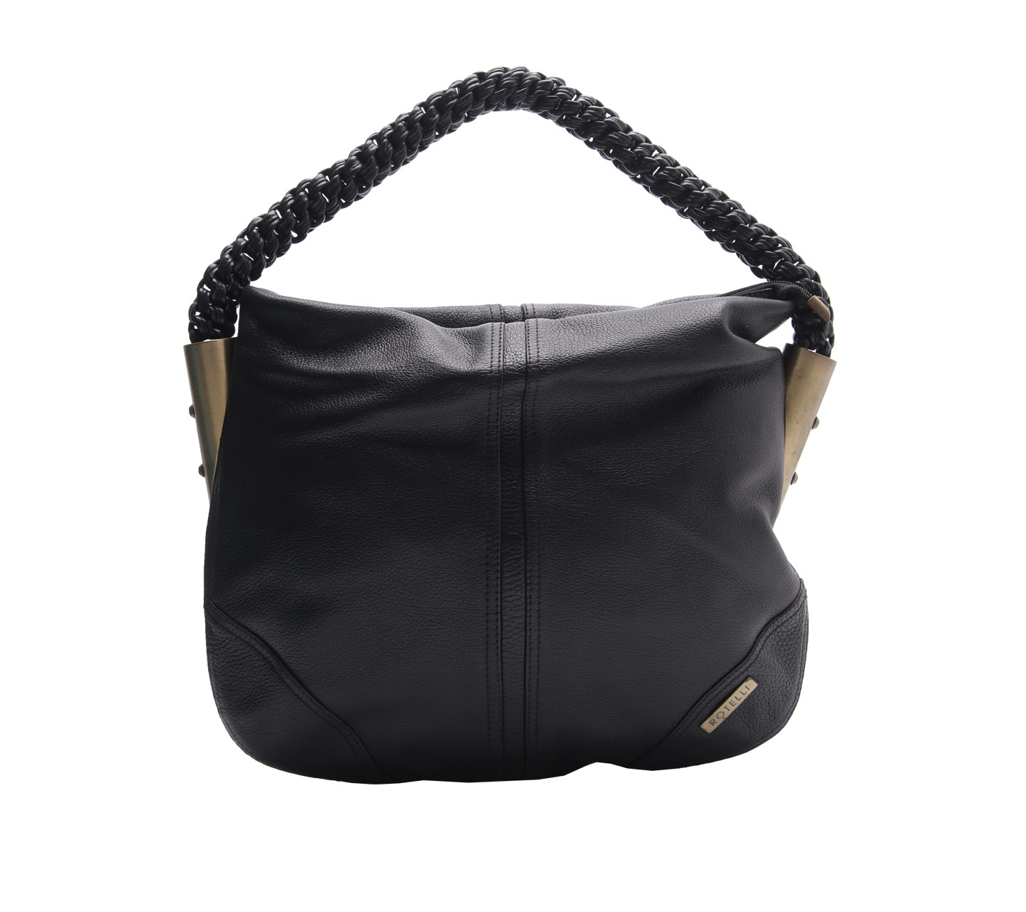 Rotelli Black Leather Shoulder Bag 