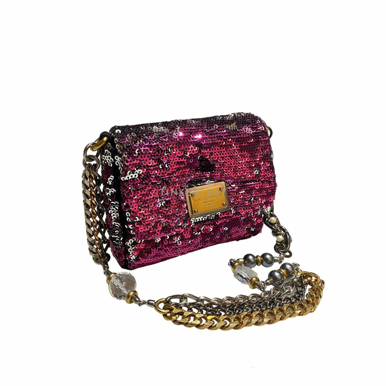 Dolce & Gabbana Miss Charles Sequined Mini Evening Shoulder Bag