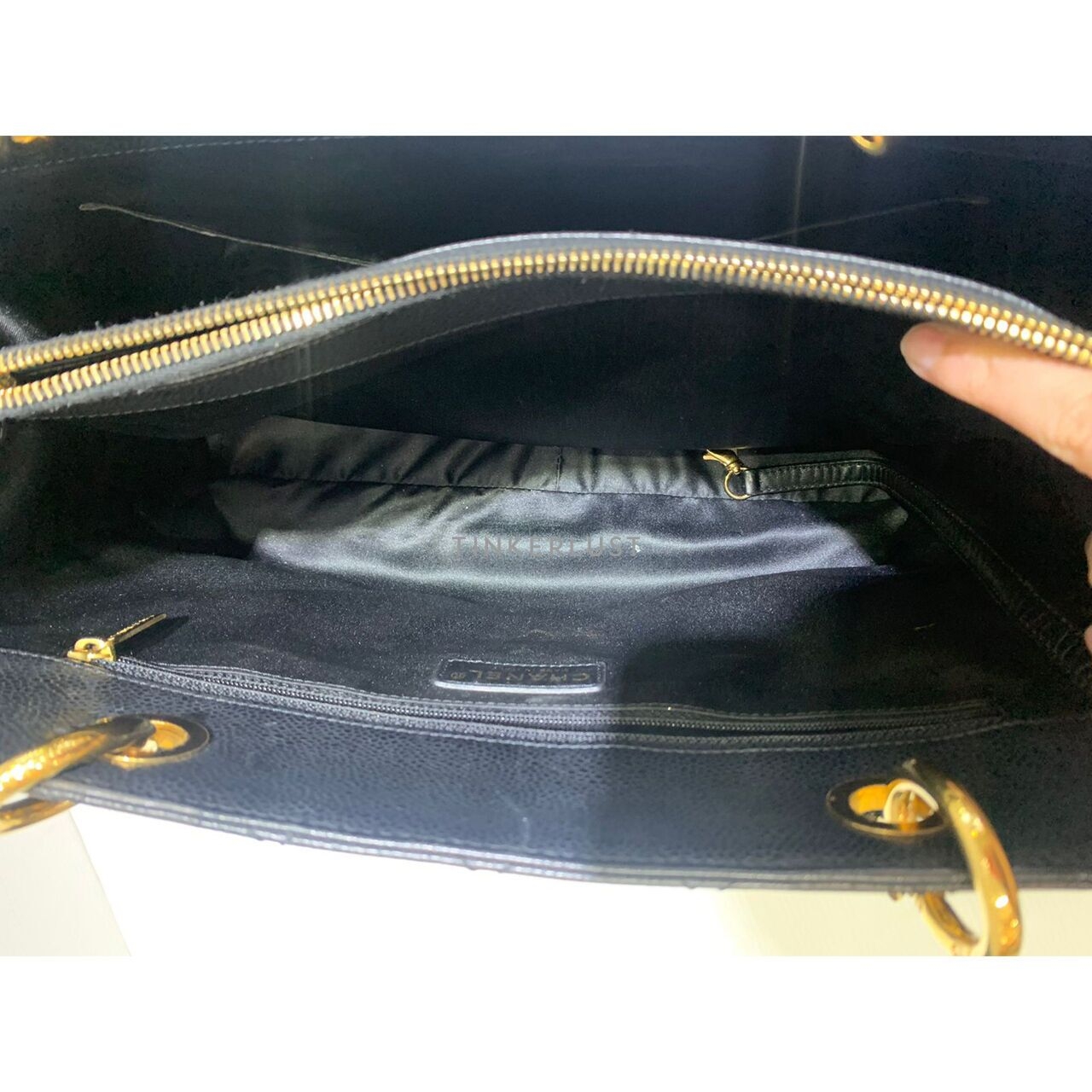 Chanel GST Medium Black Caviar GHW #16 Tote Bag