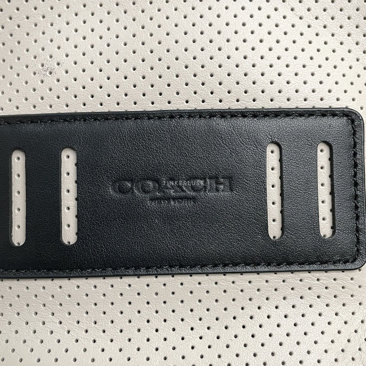 Coach Perforated Off White Leather Sling Bag