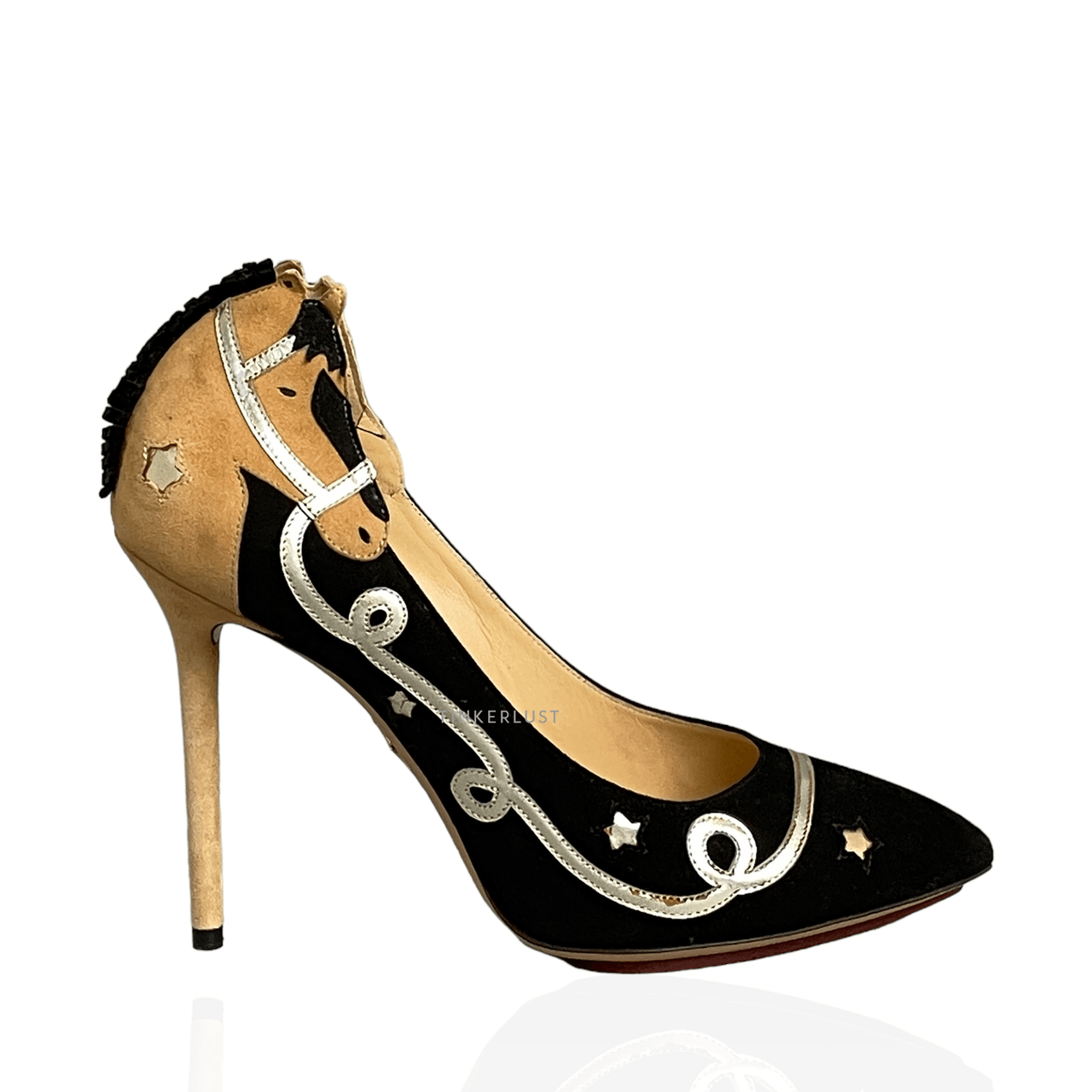 Charlotte Olympia Two Tone Suede Giddy Up Pumps Heels 