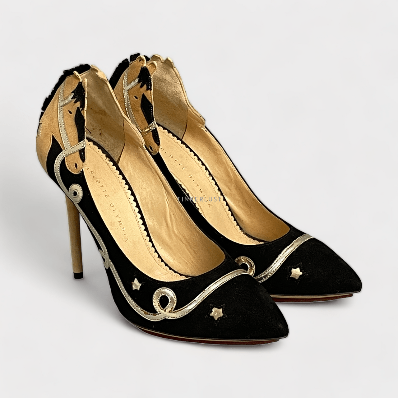 Charlotte Olympia Two Tone Suede Giddy Up Pumps Heels 
