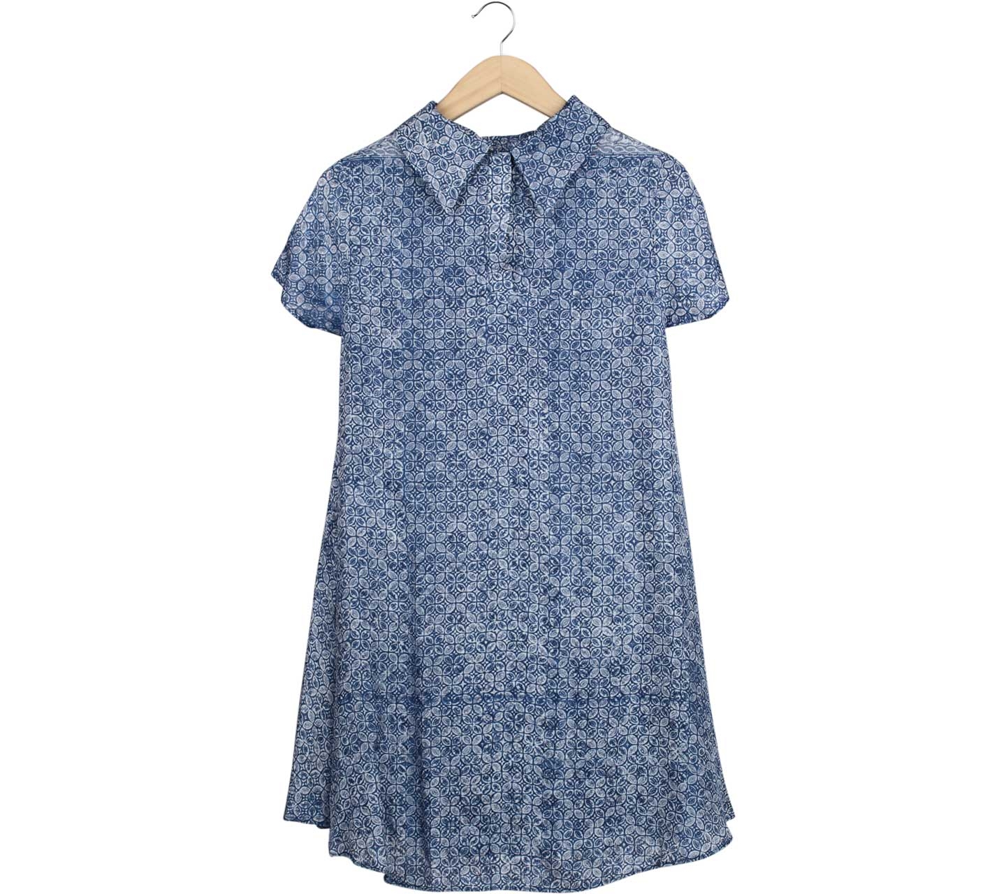 Kaetnik Blue Patterned Mini Dress