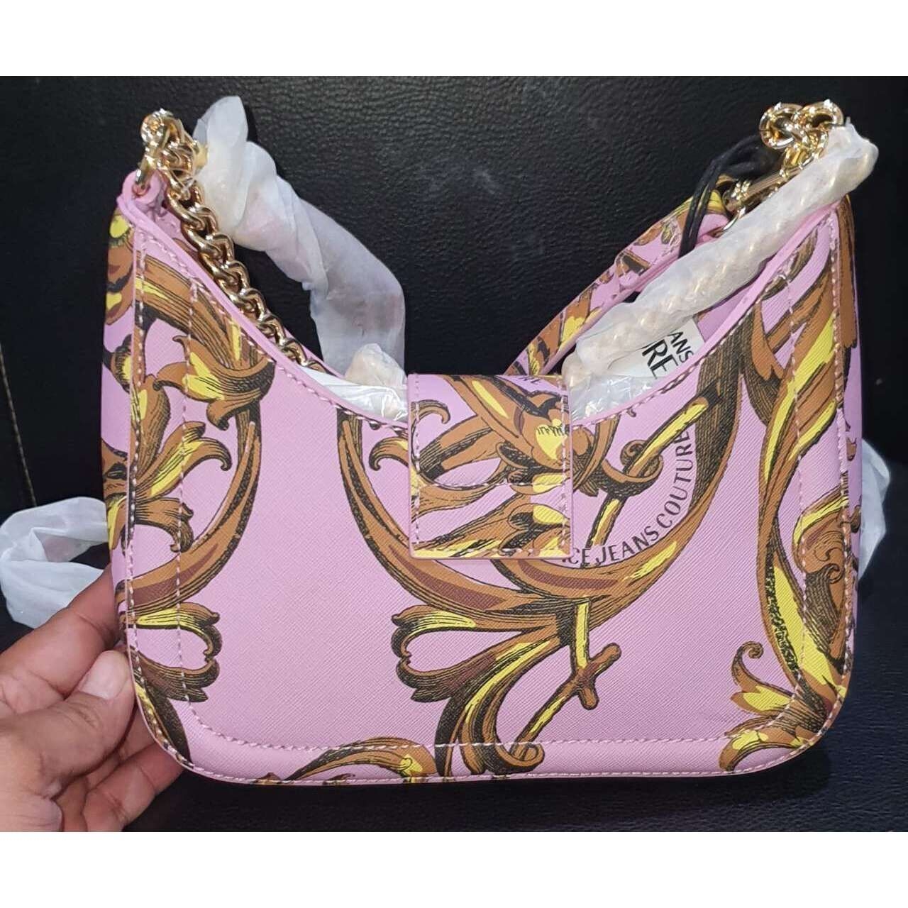 Versace Jeans Couture Pink Baroque Buckle Shoulder Bag