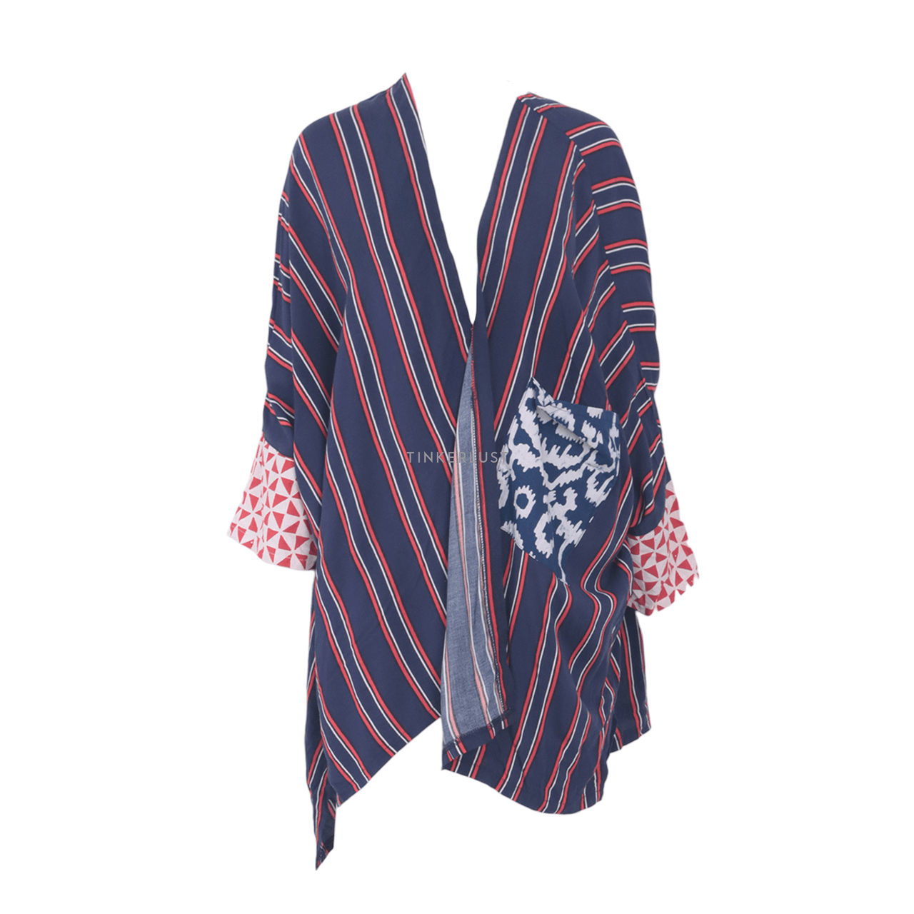 Simple 8 Navy Stripes Kimono