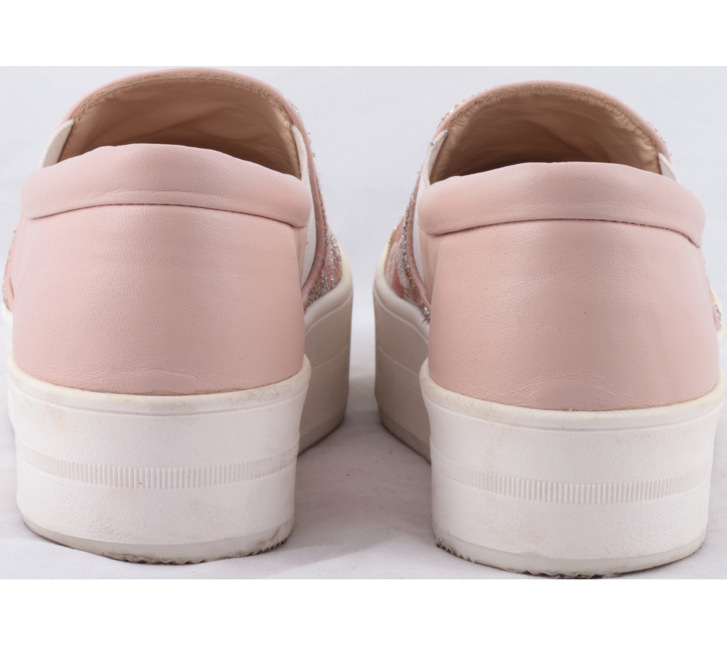 N°21 Pink And Off White Brocade Flats