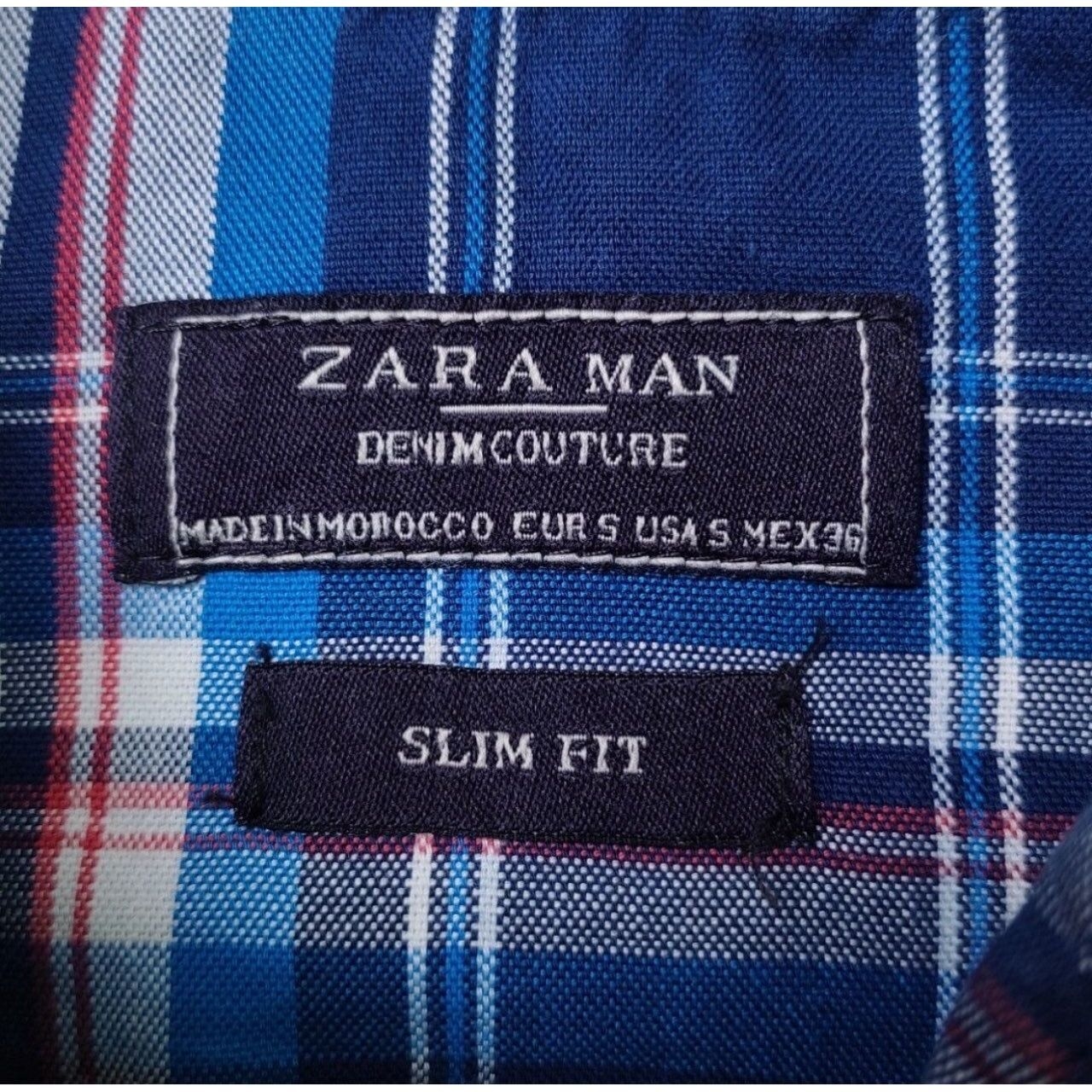 Zara Man Jeans Plaid Button Up Shirt