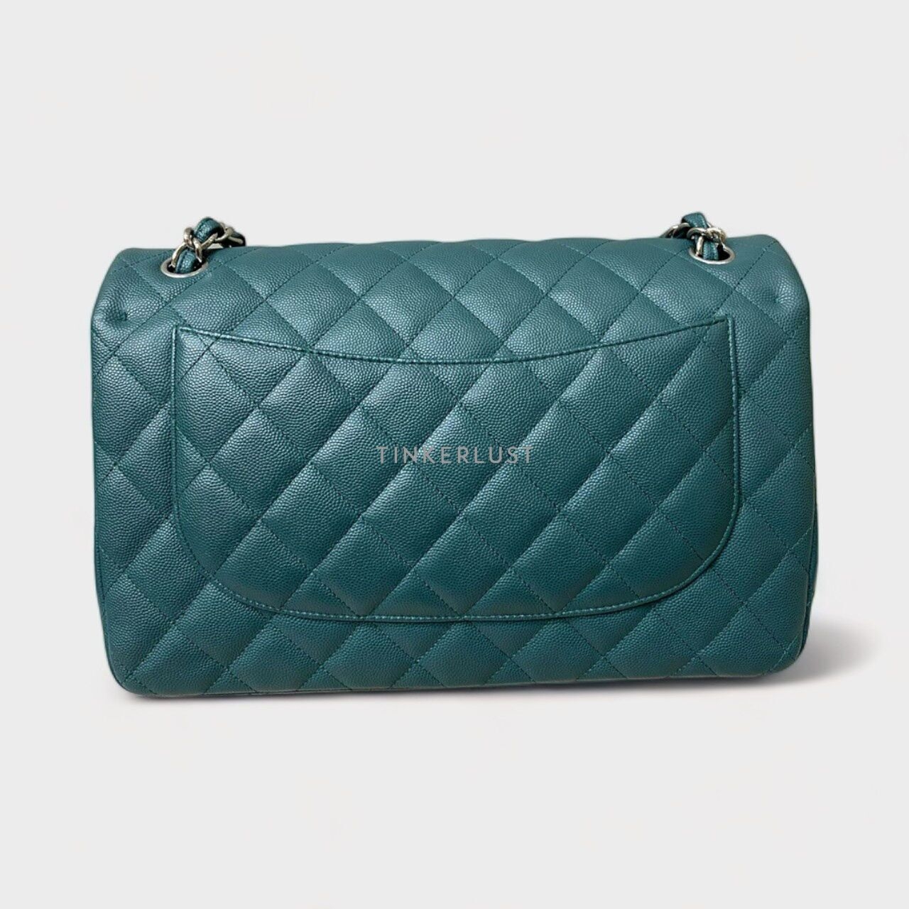 Chanel Classic Jumbo Double Flap Blue Turquoise Caviar #24 SHW Shoulder Bag