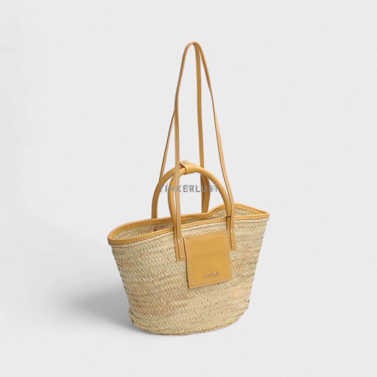 Jacquemus Le Panier Soli in Dark Yellow Smooth Leather Basket Bag 