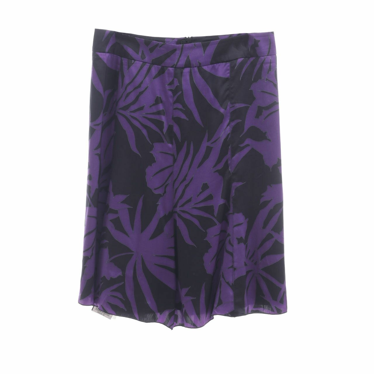 Armani Collezioni Black Purple Multi-Pattern Midi Skirt 