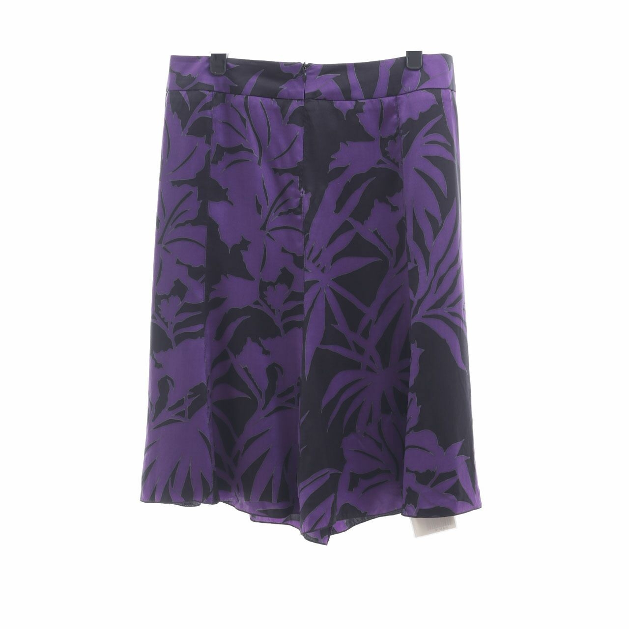 Armani Collezioni Black Purple Multi-Pattern Midi Skirt 