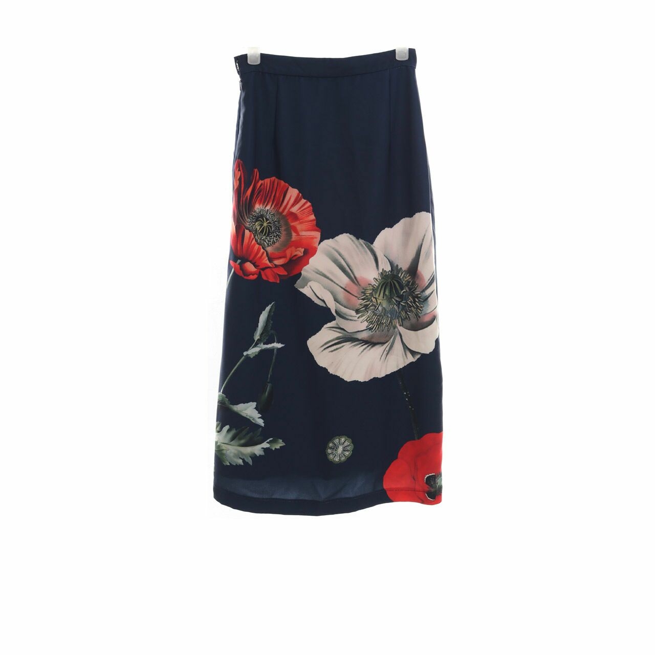Calla Atelier Navy Floral Midi Skirt