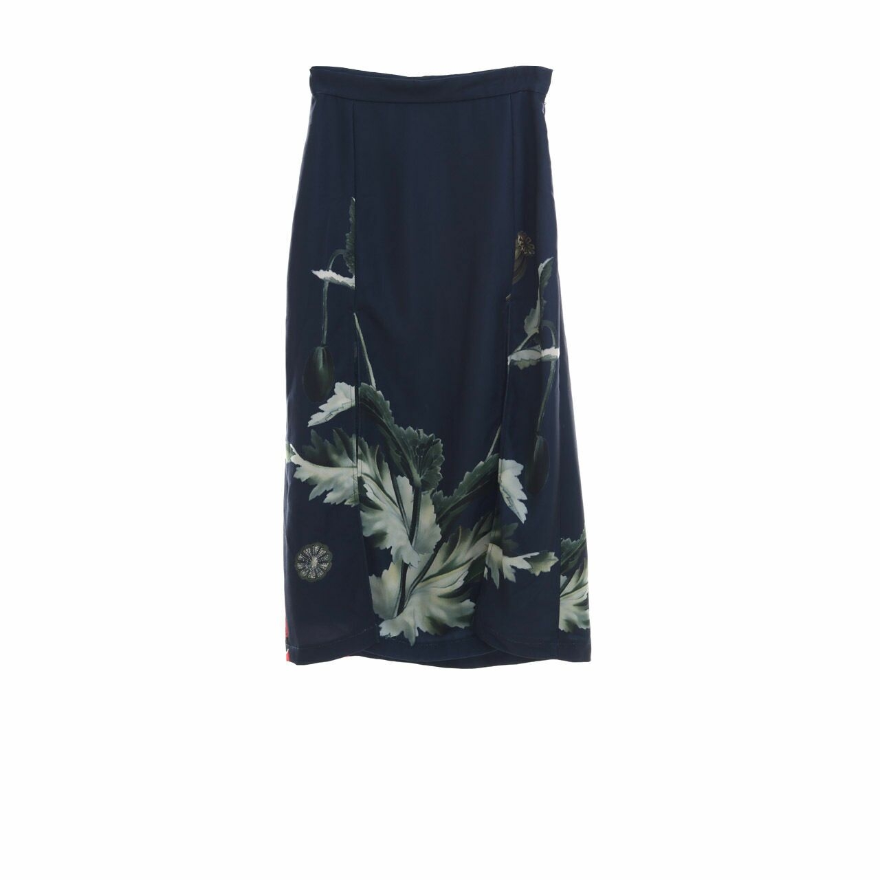 Calla Atelier Navy Floral Midi Skirt