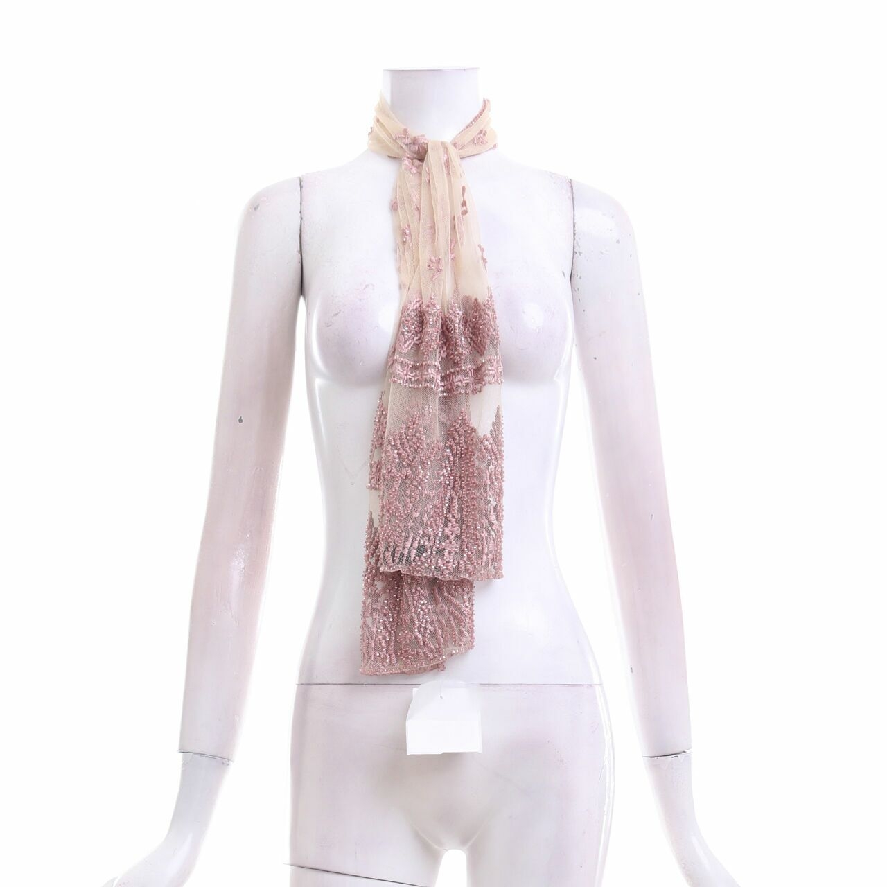 Biyan Pink Sheer Sequin Scarf