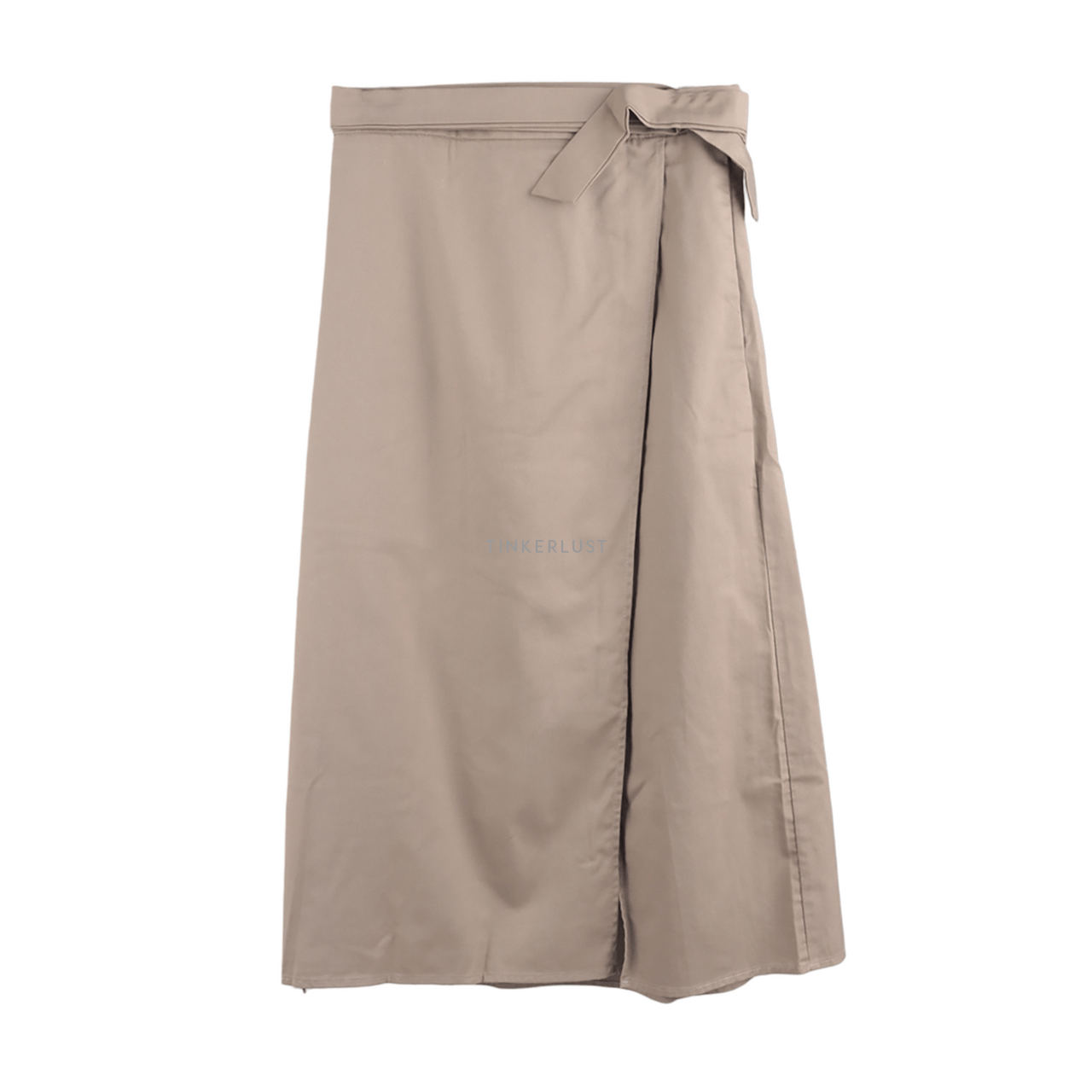 Kivee Dark Beige Slit Midi Skirt