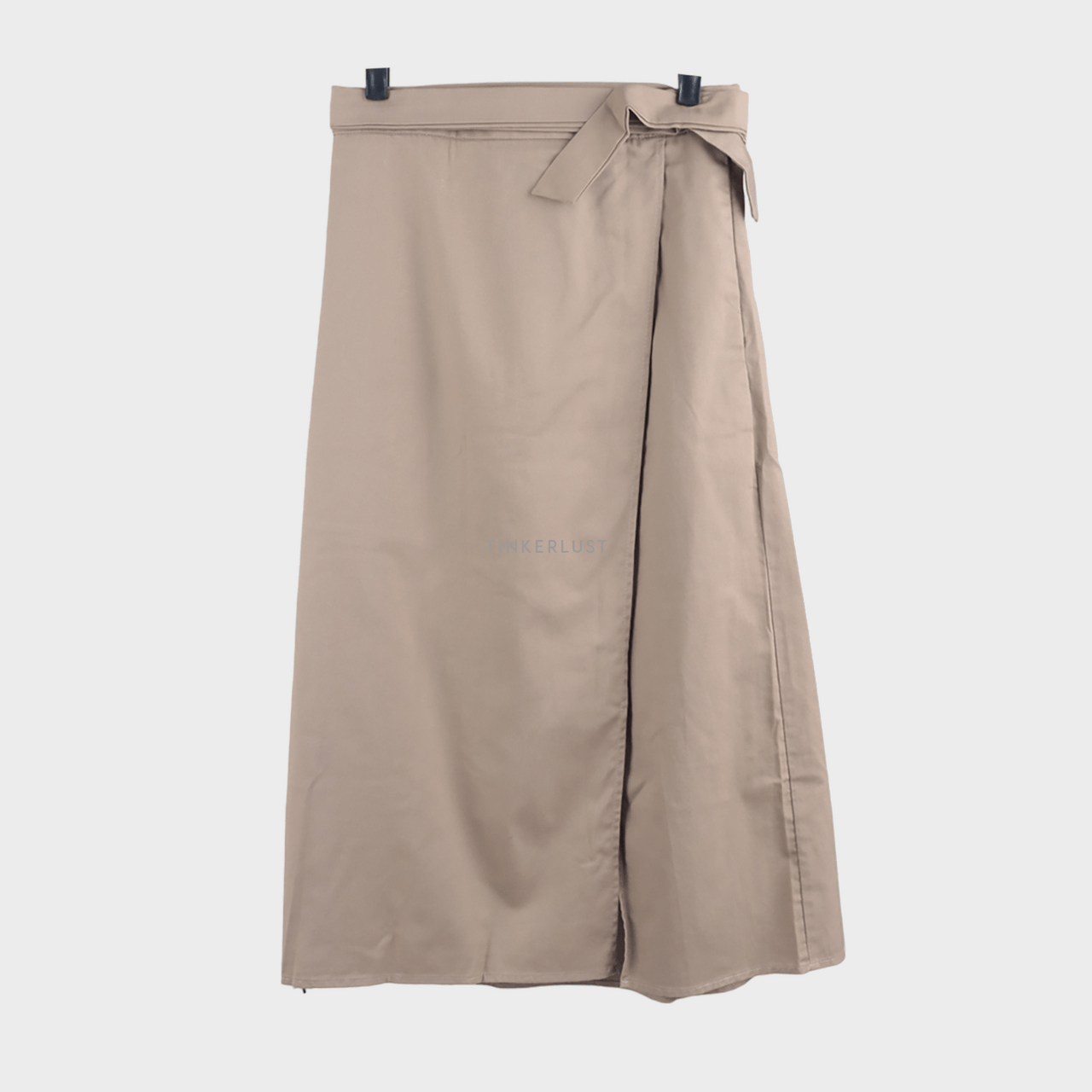 Kivee Dark Beige Slit Midi Skirt