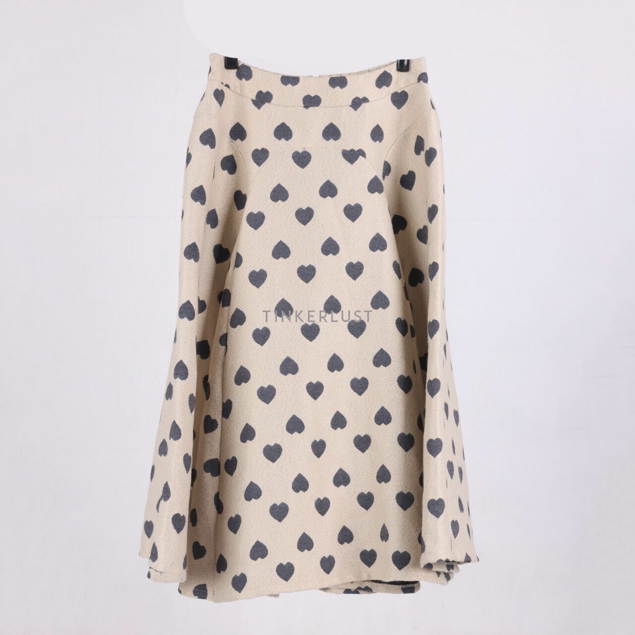 Le Bijou Grey & Cream Pattern Midi Skirt