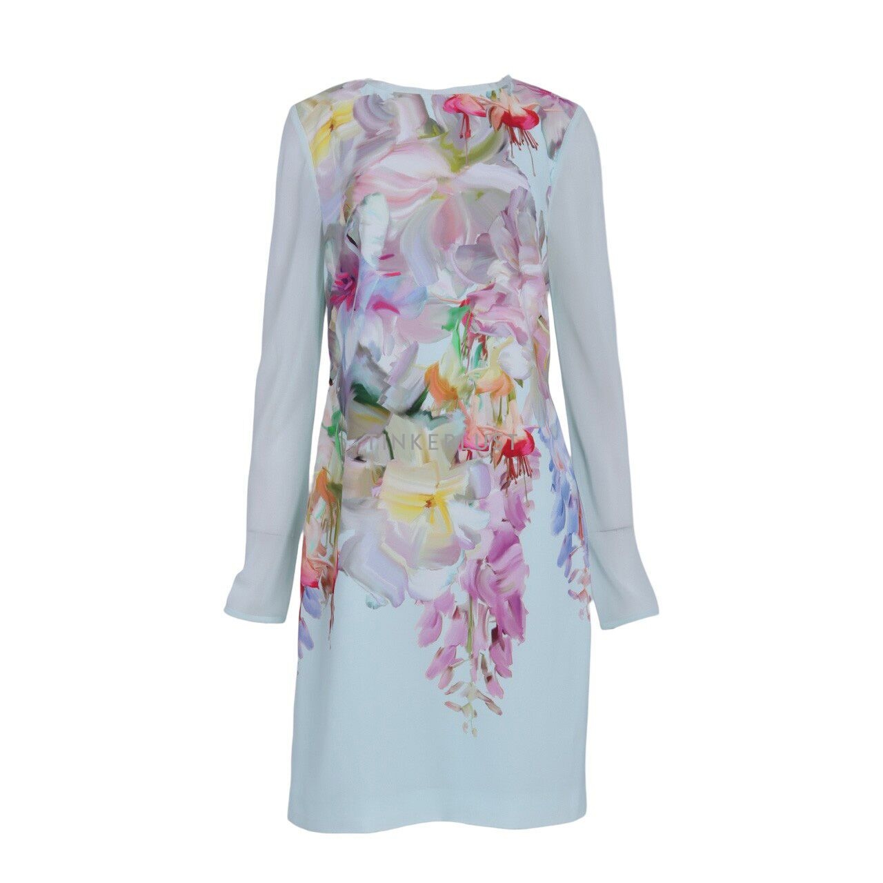 Ted Baker Shivani Long Sleeve Floral Mint Mini Dress
