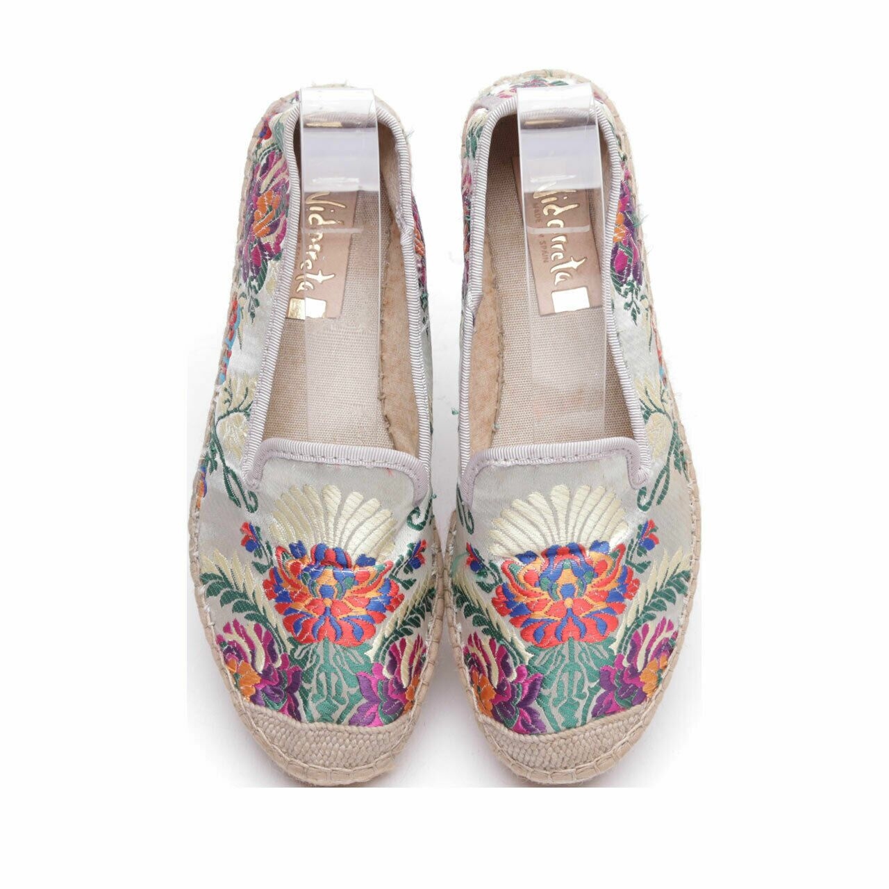 Vidorreta Cream Embroidery Espadrilles Flats Shoes