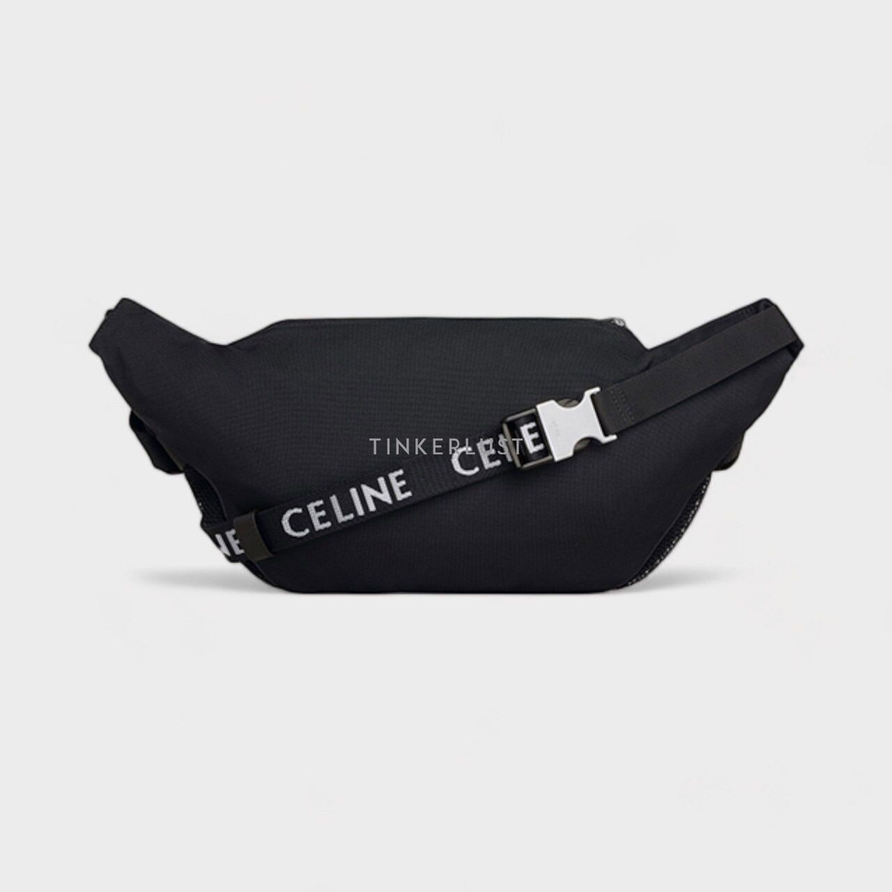 Celine Large Zipped Trekking Belt Bag in Black Nylon with Celine Print Sling Bag
