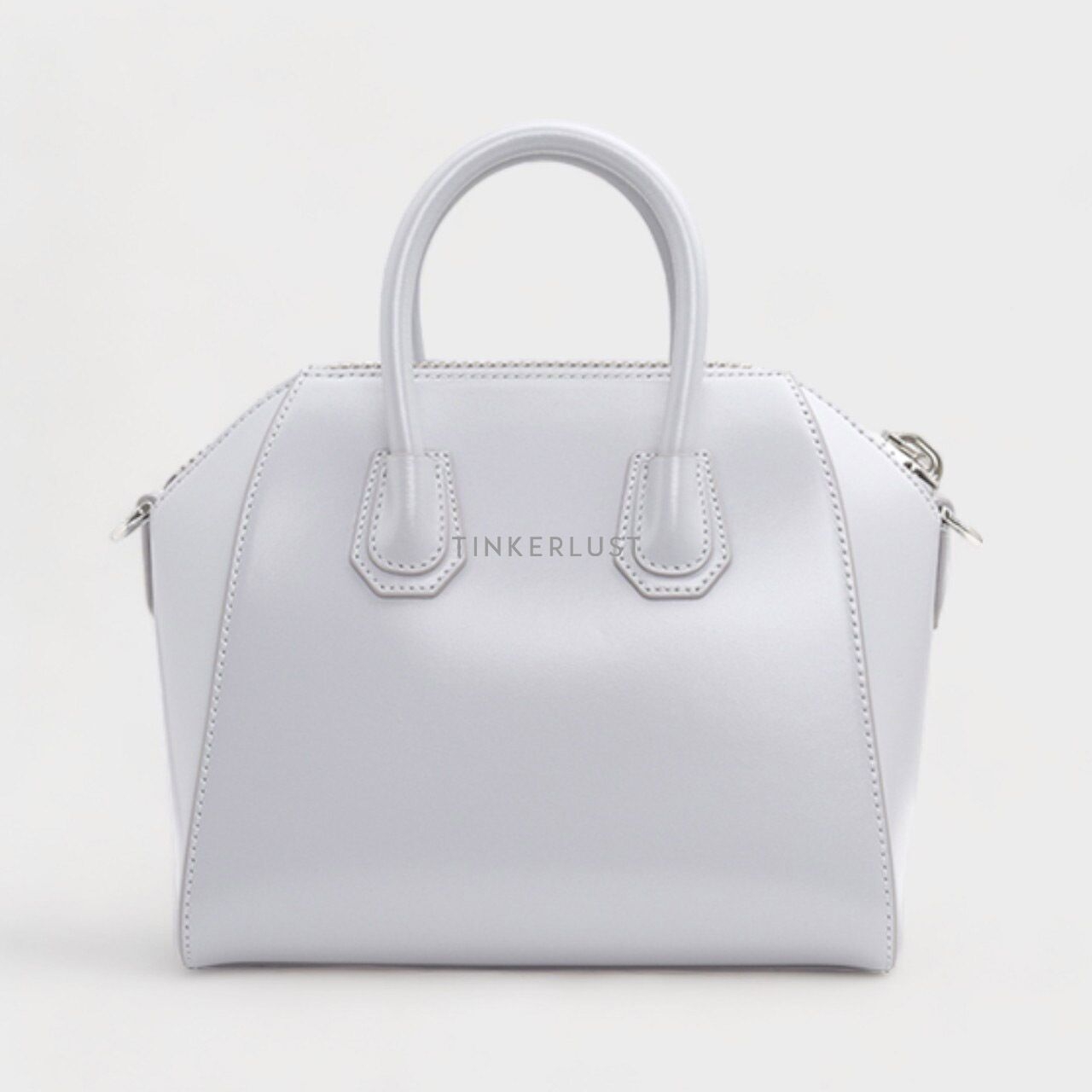 Givenchy Mini Antigona Bag in Light Grey Smooth Box Calfskin Leather Satchel