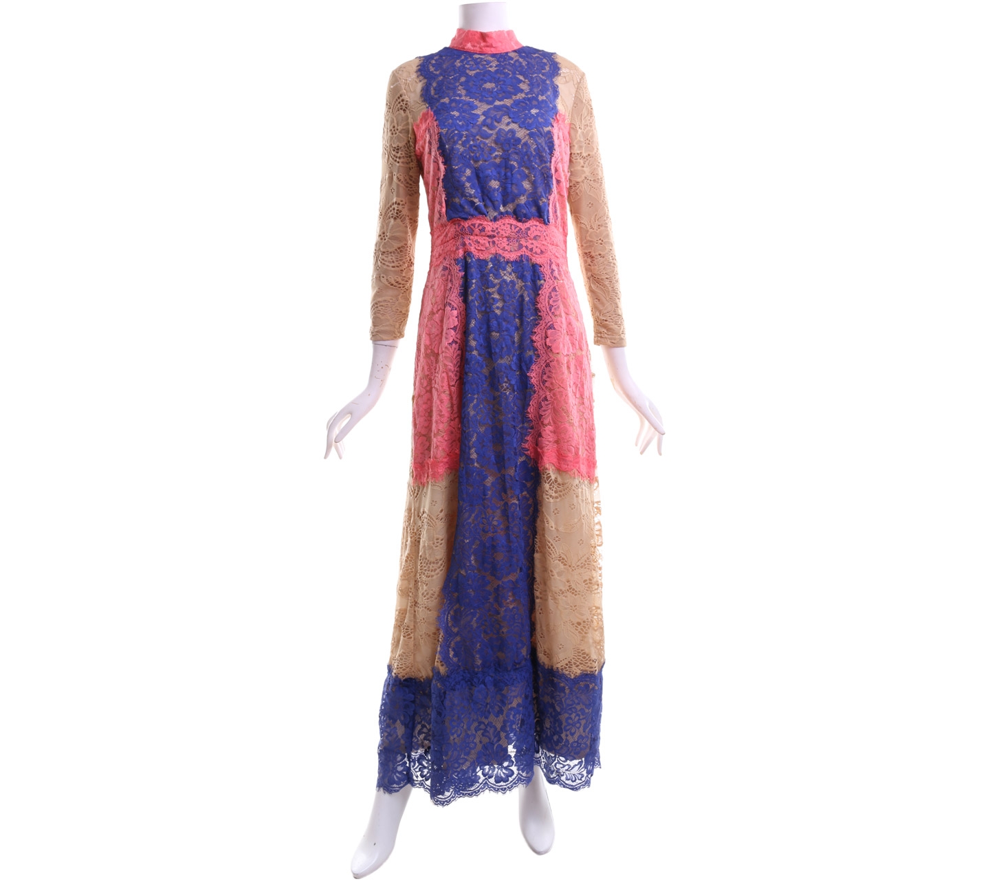 Solemio Multi Color Lace Long Dress