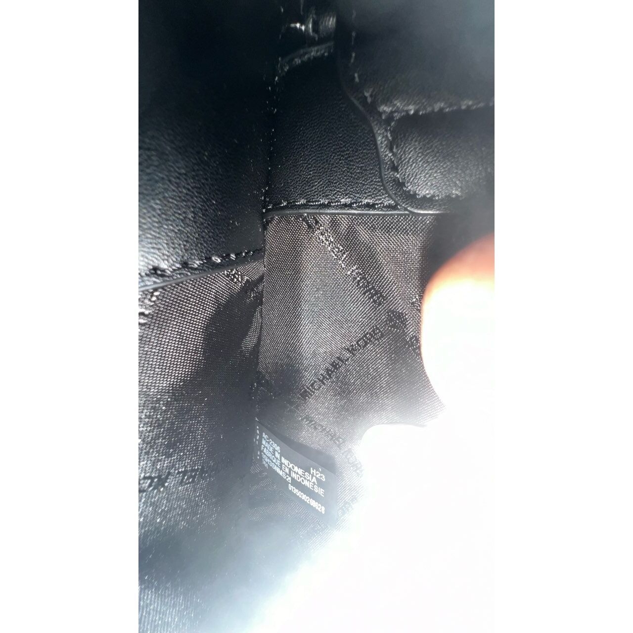 Michael Kors Carmen Croc Embossed Belted Medium Black Satchel