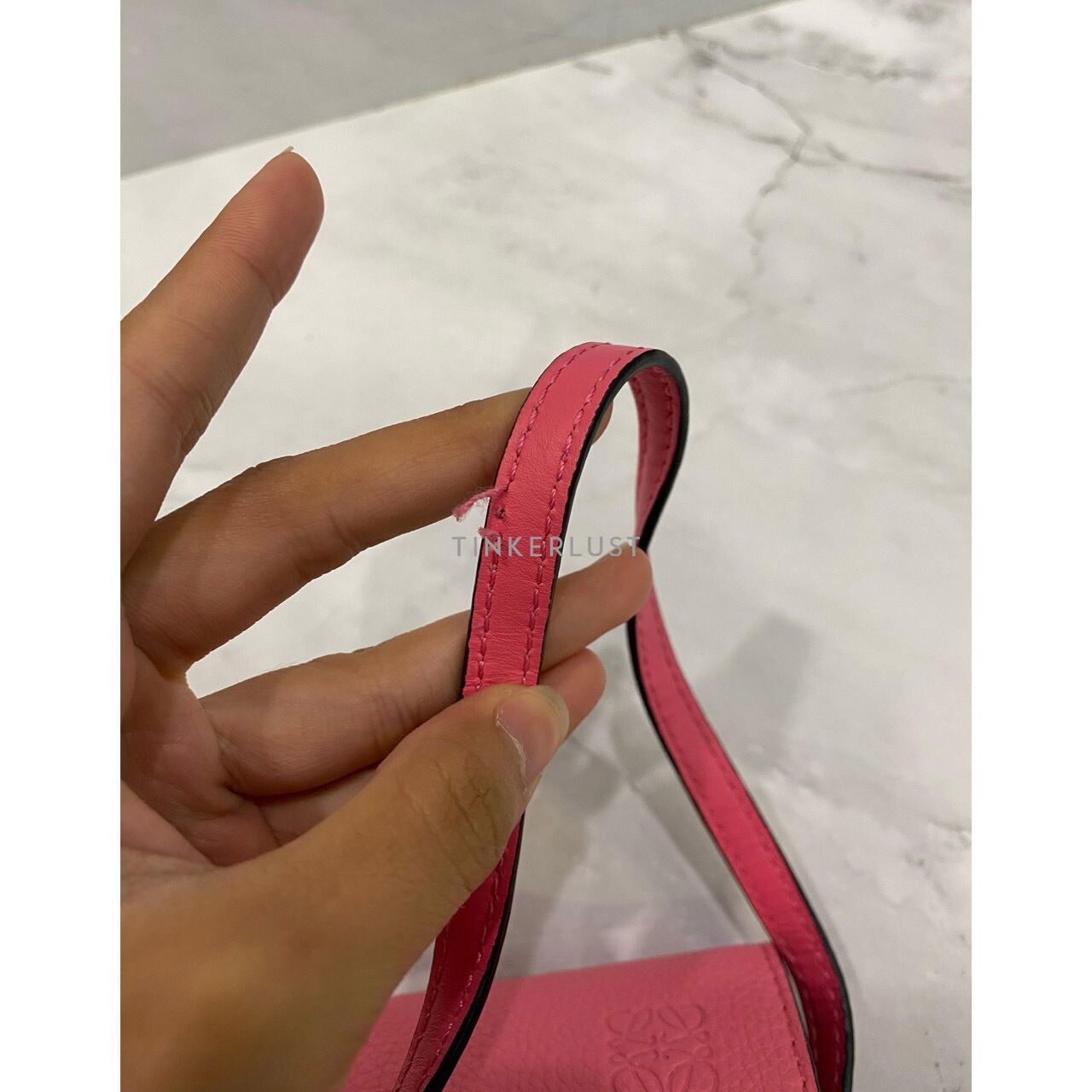 Loewe Mini Gate Light Pink Knot Strap Half Moon Sling Bag